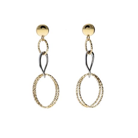 Orecchini Pendenti Donna in Oro 750 Bicolore