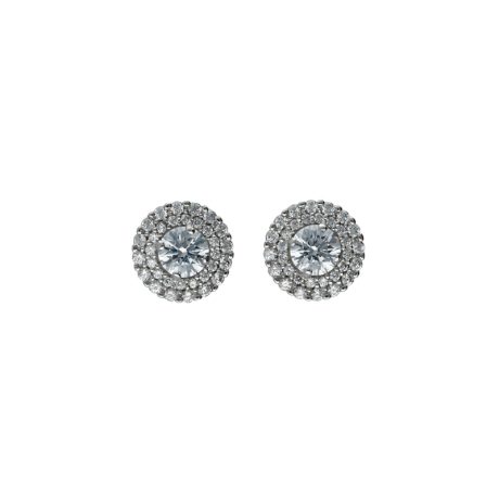 Orecchini Punto Luce in Oro Bianco 18k con Zirconi