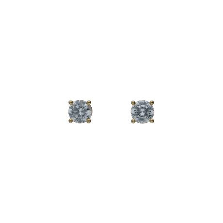Orecchini Punto Luce in Oro Giallo 18kt con Zirconi Bianchi