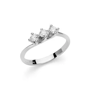 Miluna Trilogy Ring with Brilliant Diamonds in 18kt Gold