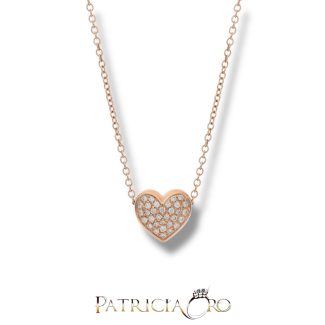 Diamond Heart Necklace in 18kt Gold by Davite&Delucchi