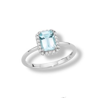 Miluna Aquamarine and Diamond Ring 18kt Gold