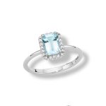 Anello Miluna con acquamarina e diamanti, gioiello di lusso perfetto per un'idea regalo preziosa.