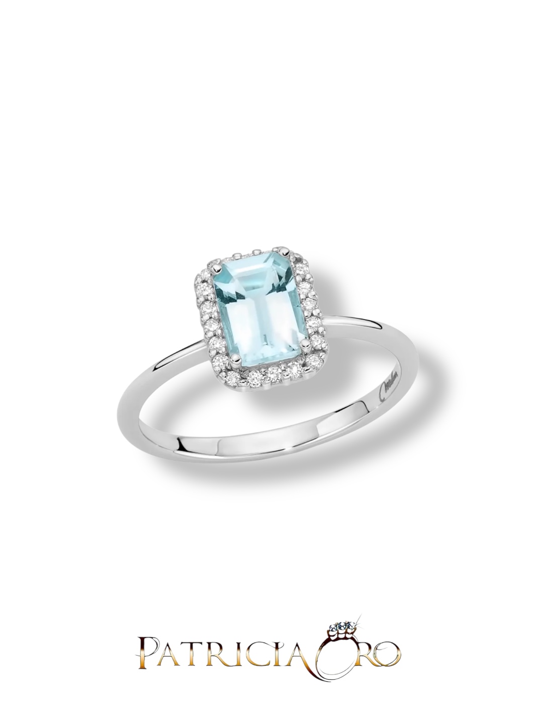 Anello Miluna con acquamarina e diamanti, gioiello di lusso perfetto per un'idea regalo preziosa.