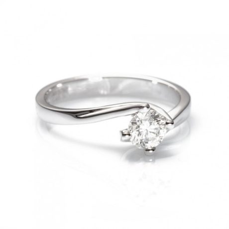Anello Solitario Davite & Delucchi Oro Bianco 750 Diamante 0.30 ct