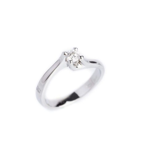 Anello Solitario Davite&Delucchi Oro Bianco 18kt Diamante 0.16ct