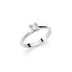 Anello solitario Miluna cuore con diamante brillante in oro 18k 750