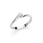 Anello Solitario Miluna con diamante da 0.08ct in oro bianco 750: un gioiello di diamanti prezioso e raffinato.