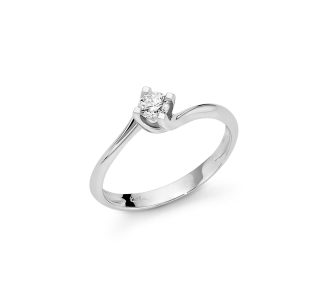 Anello Solitario Miluna con diamante da 0.25ct in oro bianco: un gioiello di diamanti preziosi per celebrare momenti speciali.