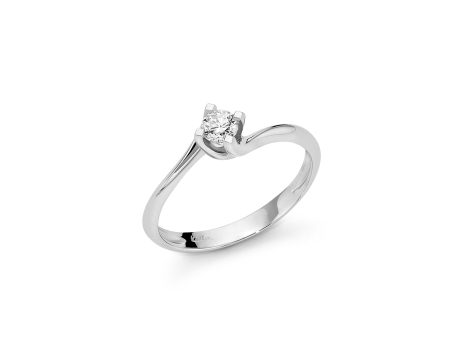 Anello Solitario Miluna Diamante 0.25ct Oro Bianco 750