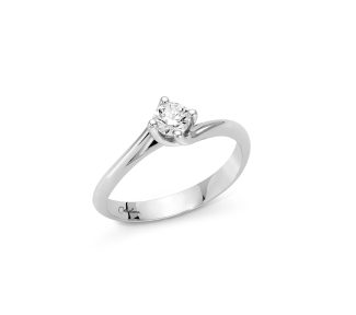 Anello Solitario Miluna con diamante da 0.32ct in oro bianco 750: un gioiello di lusso per celebrare momenti speciali. Scopri la bellezza dei gioielli diamanti.