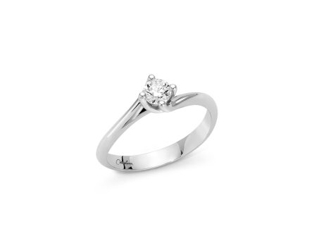 Anello Solitario Miluna Diamante 0.32ct Oro Bianco 750