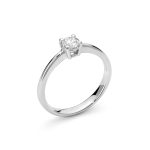 Anello Solitario Miluna con diamante da 0.35ct in oro bianco 750: un gioiello di diamanti prezioso e raffinato.