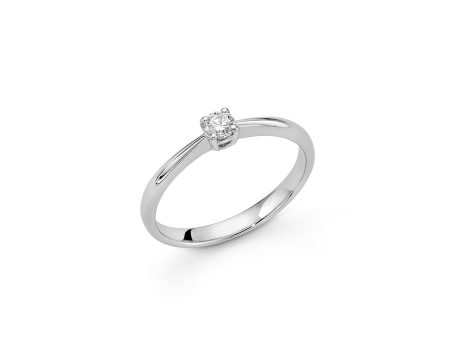 Anello Solitario Miluna con Diamante Oro Bianco
