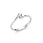 Anello solitario Miluna diamante brillante oro bianco 750