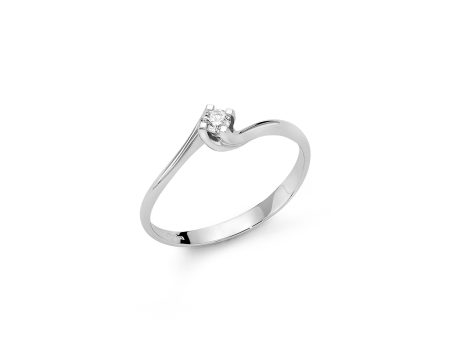 Anello Solitario Miluna Diamante Brillante Oro Bianco 750