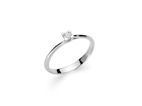 Anello Solitario Miluna Diamante Brillante Oro Bianco 18kt