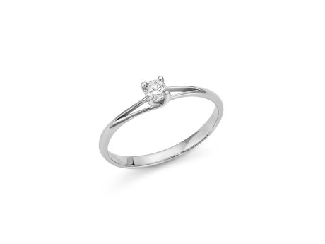 Anello Solitario Miluna Diamante 0.11ct Oro Bianco 750