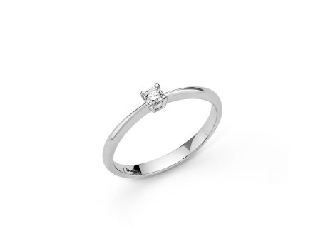 Anello Solitario Miluna Diamante in Oro Bianco 750
