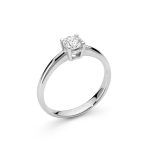 Anello solitario Miluna in oro bianco e diamante 0.07ct - vista frontale