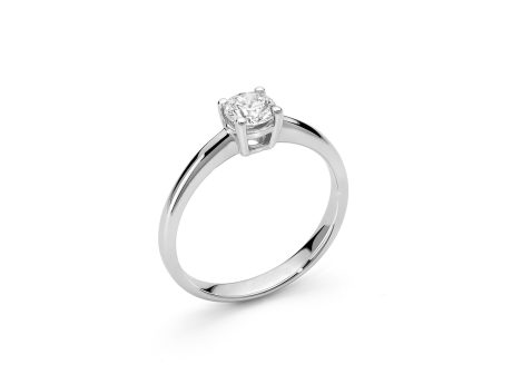 Anello Solitario Miluna con Diamante 0.07ct in Oro Bianco