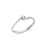 Anello solitario Miluna in oro bianco con diamante taglio brillante