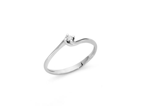 Anello Solitario Miluna in Oro Bianco con Diamante