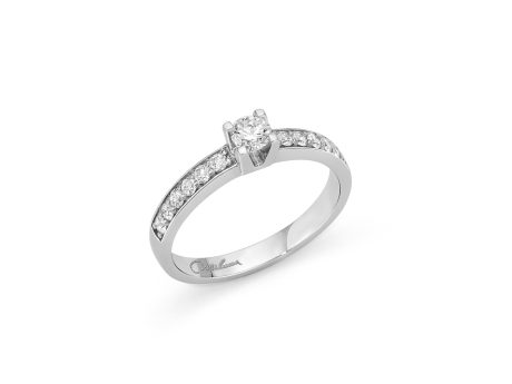 Anello Solitario Miluna in Oro Bianco e Diamanti 0.42ct