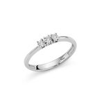 Anello Trilogy Miluna con tre diamanti brillante rotondo 2.25 carati oro 18kt