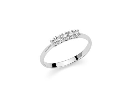 Anello Veretta Miluna in Oro Bianco con Diamanti Brillanti