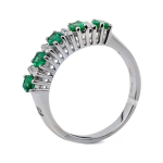 Anello Veretta Donna Davite&Delucchi con Smeraldo e Diamanti: un gioiello smeraldo di alta gioielleria. (Vista 2)