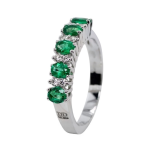 Anello Veretta Donna Davite&Delucchi con Smeraldo e Diamanti: un gioiello smeraldo di alta gioielleria.