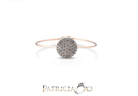 Bracciale Toppe Stile Antico in Oro 375 e Diamanti Taglio Rose