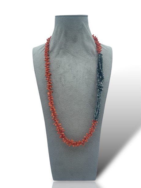 Collana Corallo Sciacca con Ematite Silver Patricia Oro Creations