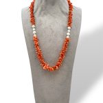 Splendida Collana Corallo Sciacca con Perle, un gioiello made in italy di Patricia Oro Creations, perfetto per un'idea regalo preziosa.