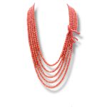 Splendida collana da donna in Corallo Sciacca con ramo, un gioiello made in italy di Patricia Oro Creations, perfetto per un regalo prezioso.