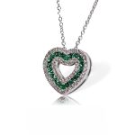 Splendida Collana Cuore Davite&Delucchi con diamanti e smeraldi, un gioiello smeraldo di alta gioielleria italiana (Vista 2)