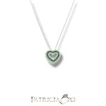 Collana cuore con diamanti e smeraldo in oro bianco 750 Davite&Delucchi