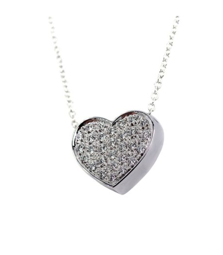 Collana Cuore Oro Bianco e Diamanti Davite & Delucchi