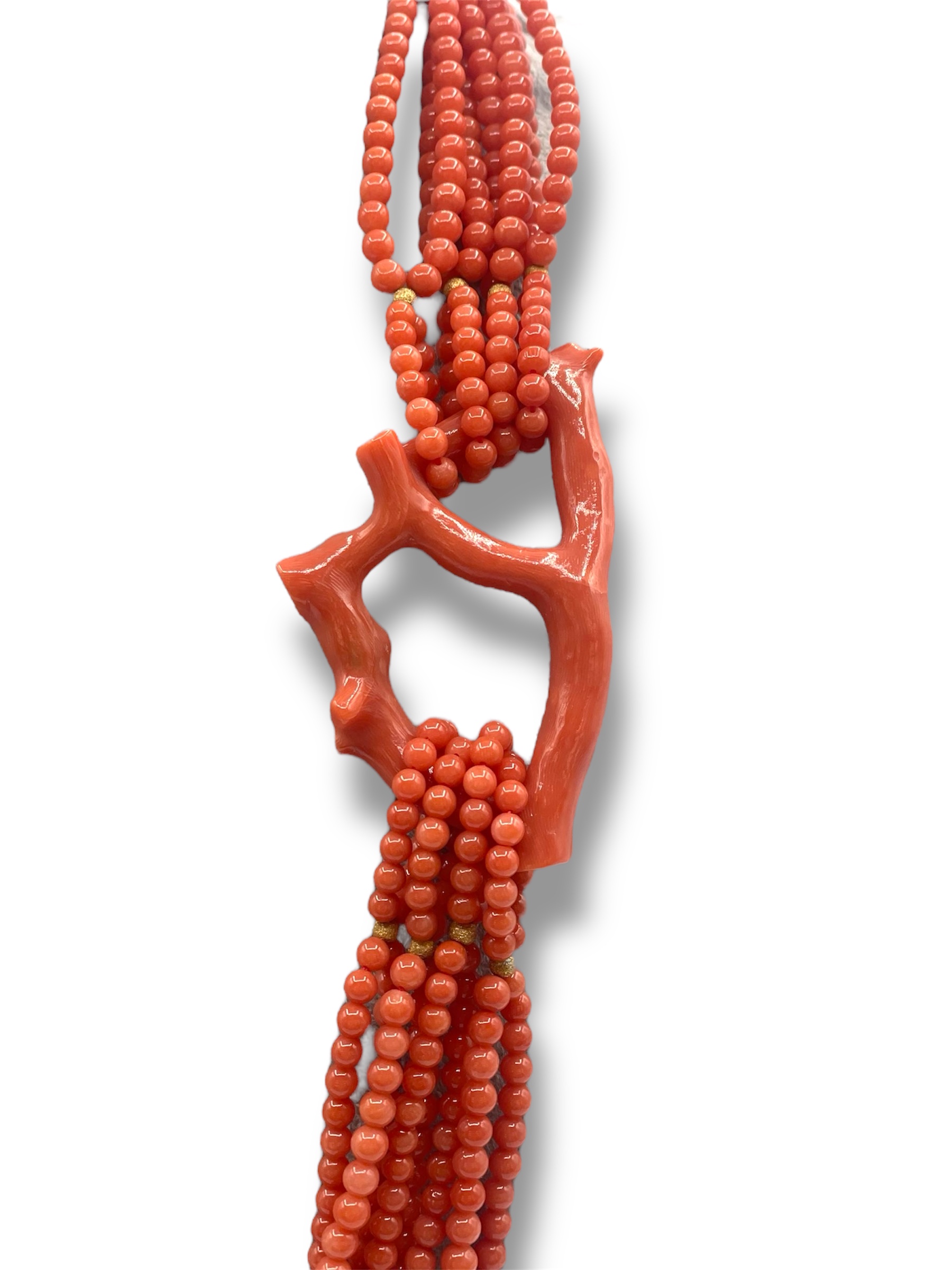 Splendida collana da donna Corallo Sciacca con creola, un gioiello made in italy di Patricia Oro Creations, perfetto per un'idea regalo preziosa. (Vista 2)