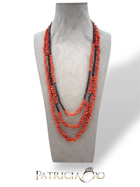 Collana Donna Corallo Sciacca con Granatino
