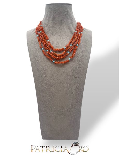 Collana Corallo Sciacca con Pasta di Turchese