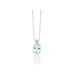 Splendida Collana Miluna con Acquamarina Ovale e Diamanti Brillanti in Oro 750: un capolavoro di gioielleria diamanti per un'eleganza senza tempo.