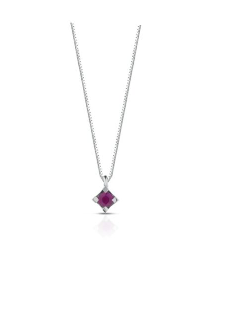 Collana Rubino Clesi in Oro Bianco 750