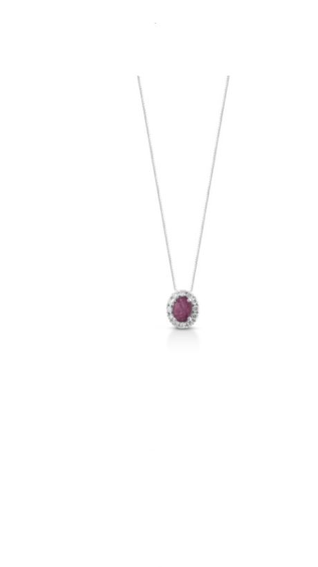 Collana Rubino Clesi in Oro Bianco 750 con Diamanti