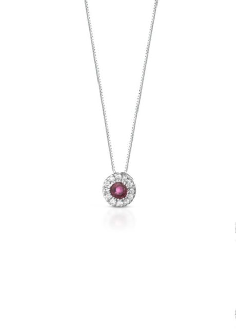 Collana Rubino Clesi in Oro Bianco 750 con Diamanti