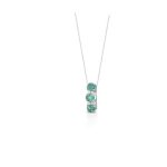 La Collana Trilogy Smeraldo Clesi in Oro Bianco 750 con Diamanti, un capolavoro di alta gioielleria con smeraldi preziosi, perfetta come idea regalo.
