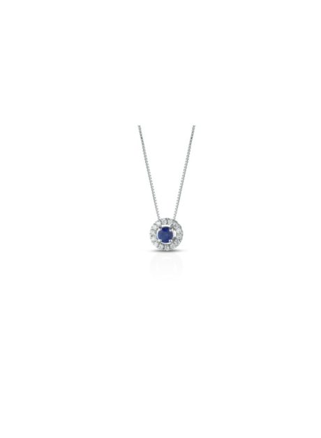 Collana Zaffiro Clesi in Oro Bianco 750 con Diamanti