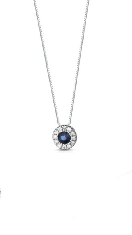 Collana Clesi Zaffiro e Diamanti in Oro 18kt