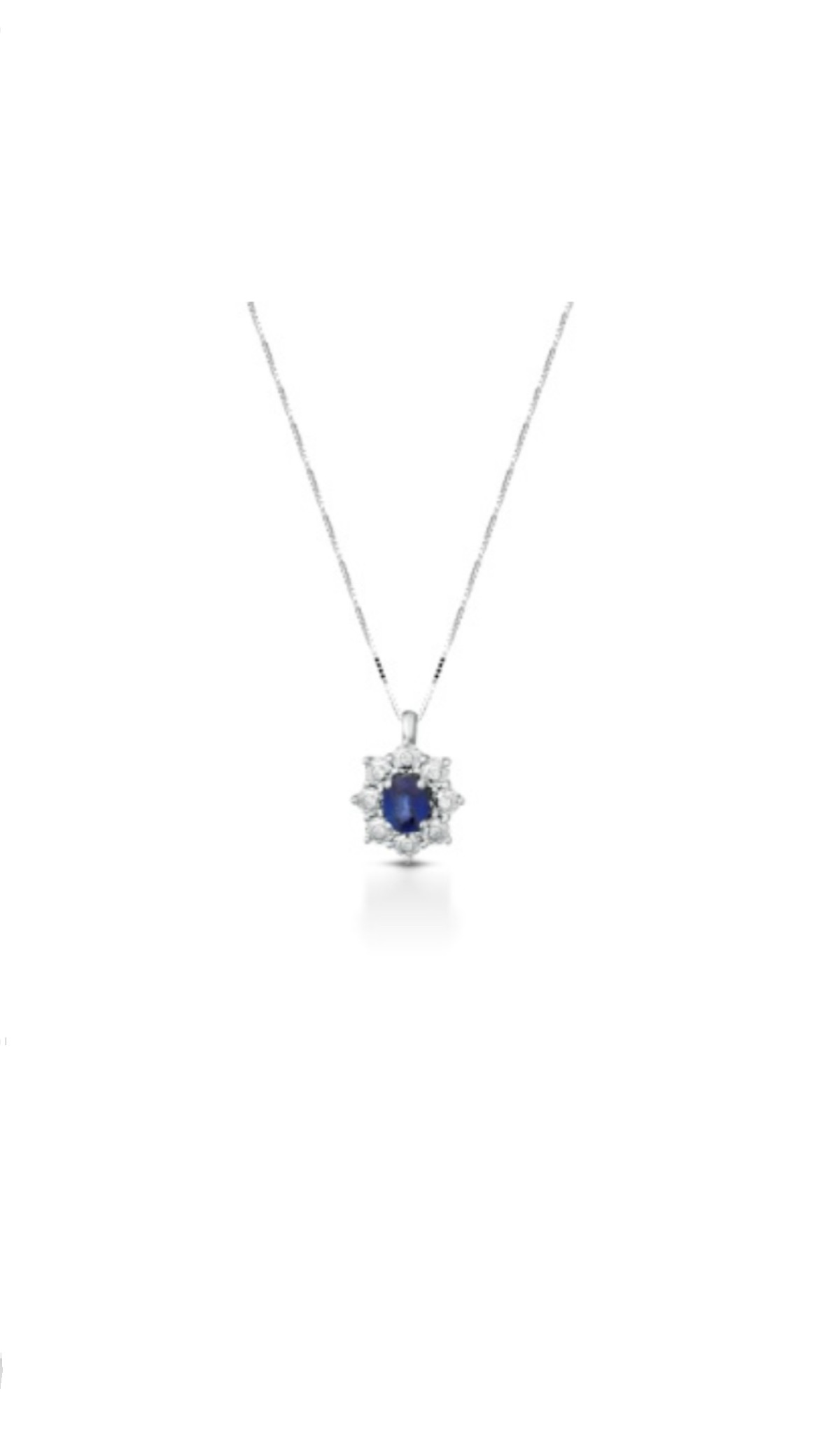 Splendida Collana Zaffiro Clesi in Oro 750 con Diamanti, un capolavoro di gioielleria di lusso.